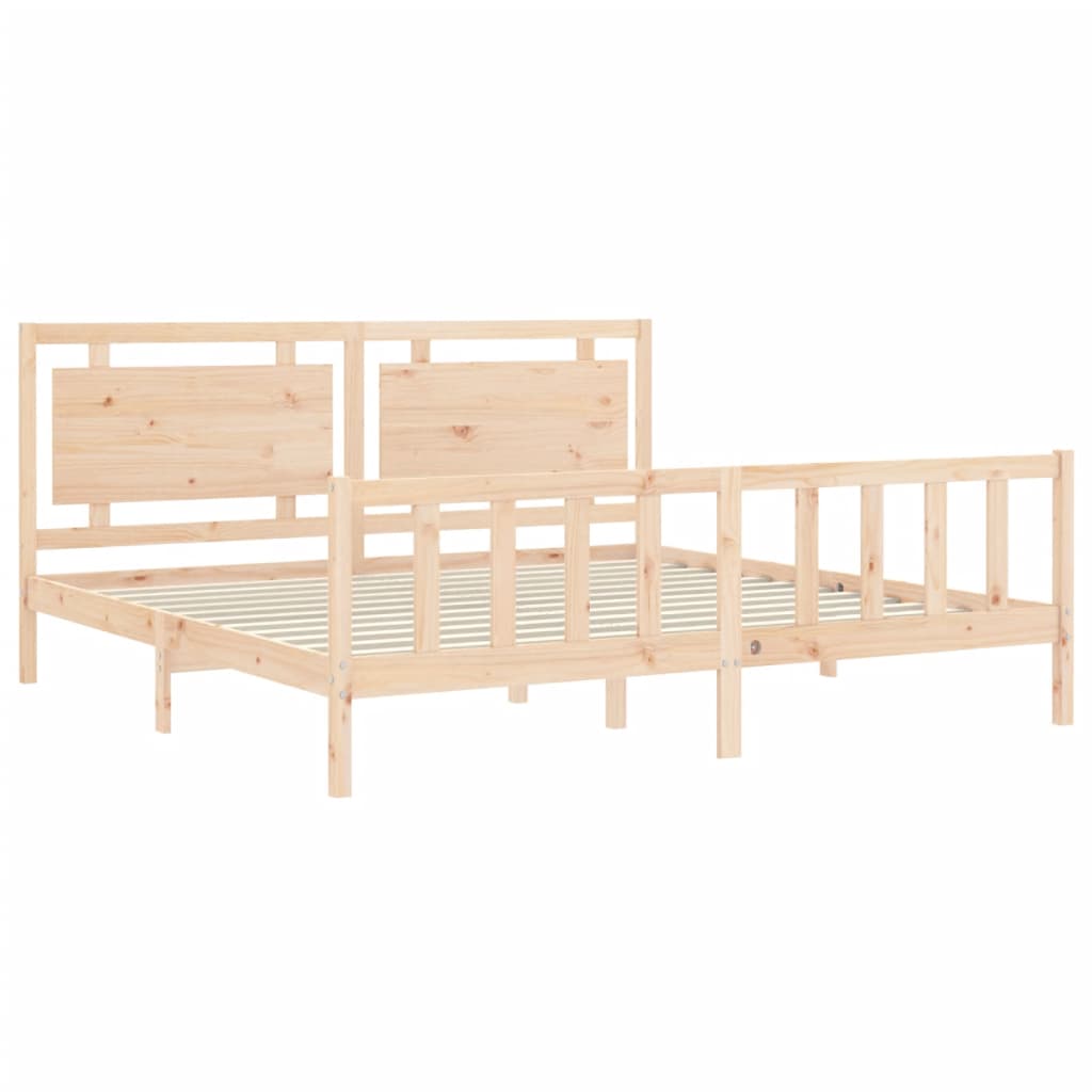 Cadre de lit sans matelas 200x200 cm bois massif de pin