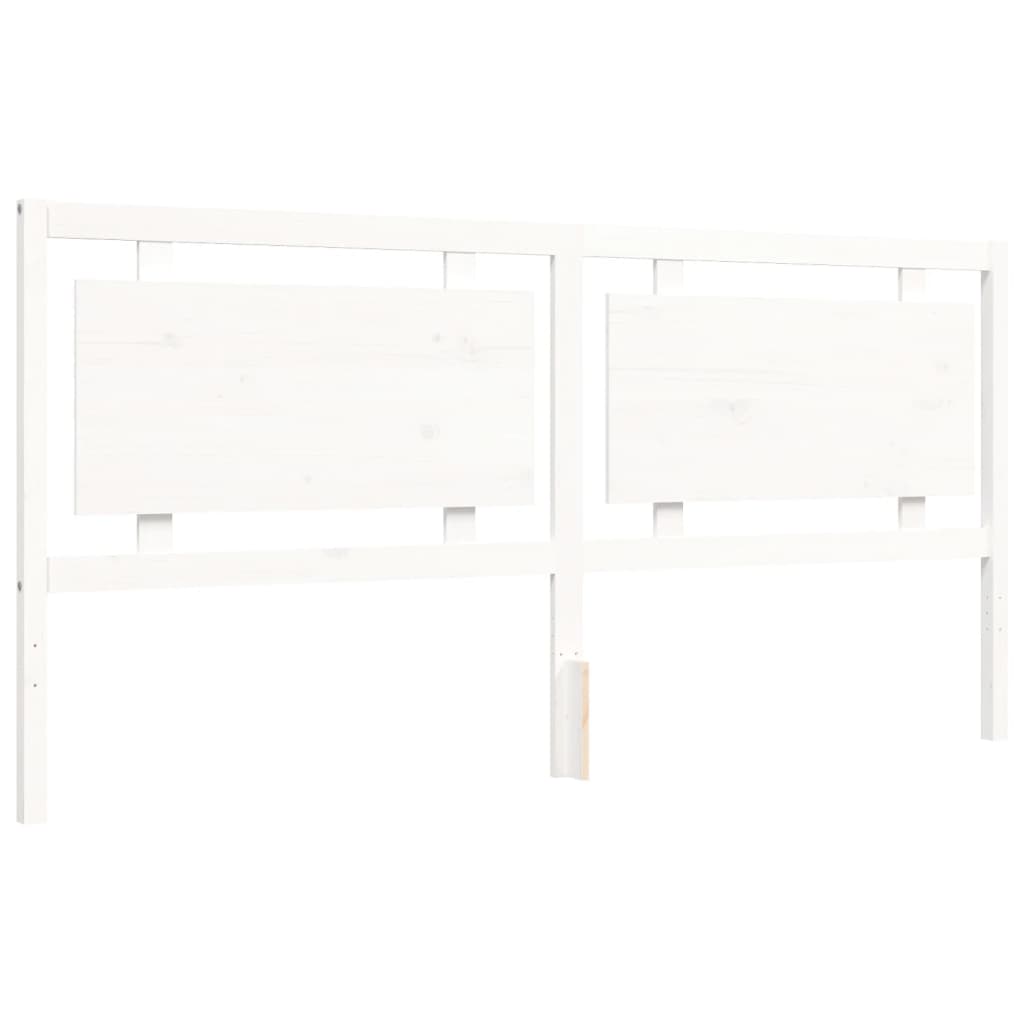 Cadre de lit sans matelas blanc 200x200 cm bois massif de pin