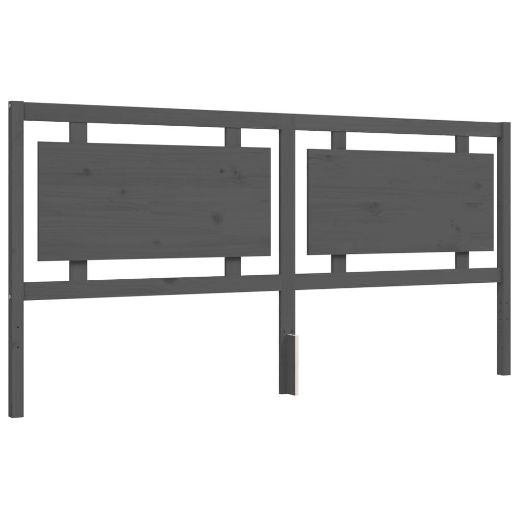 Cadre de lit sans matelas gris 200x200 cm bois massif de pin