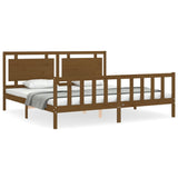 Cadre de lit sans matelas marron miel 200x200cm bois pin massif