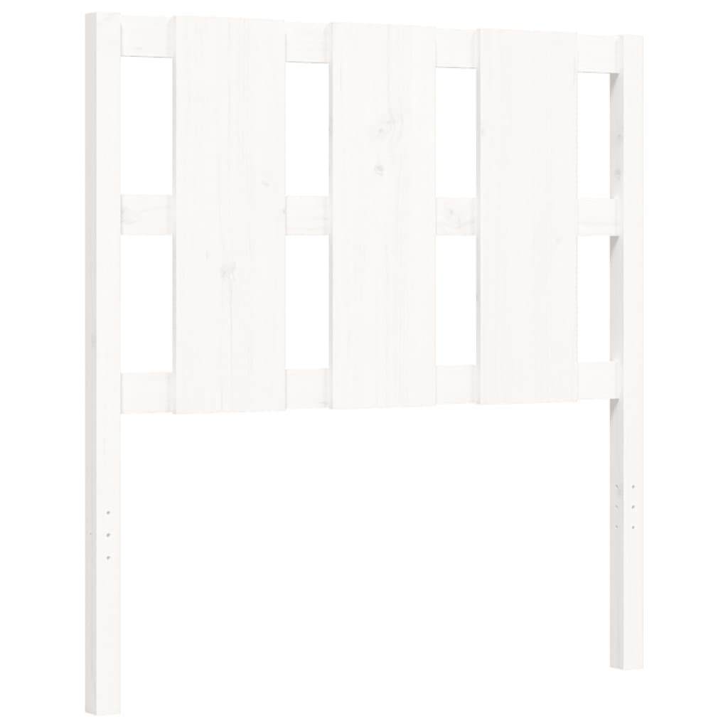 Bed frame without mattress white solid pine wood