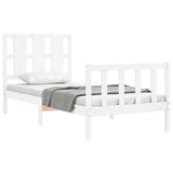 Cadre de lit sans matelas blanc 90x190 cm bois de pin massif