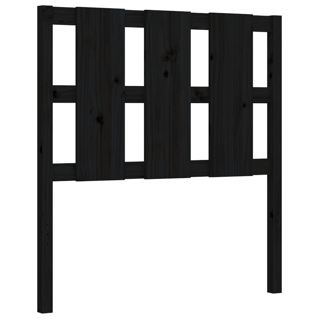 Cadre de lit sans matelas noir 90x190 cm bois de pin massif