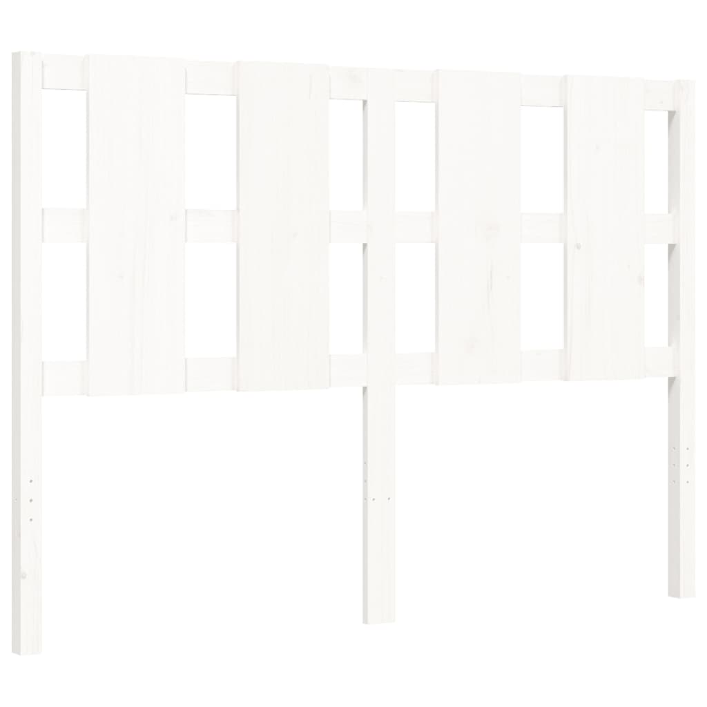 Cadre de lit sans matelas blanc bois de pin massif