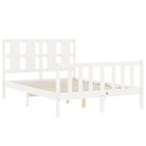 Cadre de lit sans matelas blanc 140x190 cm bois de pin massif