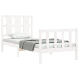 Cadre de lit sans matelas blanc 90x200 cm bois de pin massif