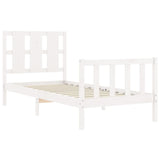 Cadre de lit sans matelas blanc 90x200 cm bois de pin massif