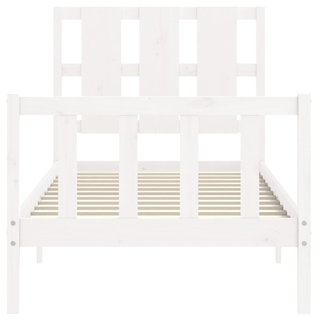 Cadre de lit sans matelas blanc 90x200 cm bois de pin massif