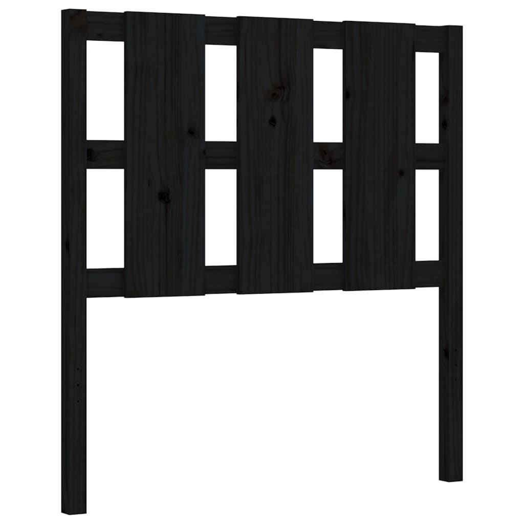 Cadre de lit sans matelas noir 90x200 cm bois de pin massif