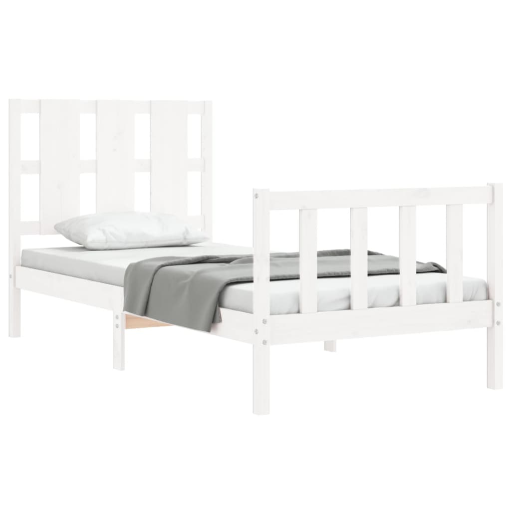 Cadre de lit sans matelas blanc 100x200 cm bois de pin massif