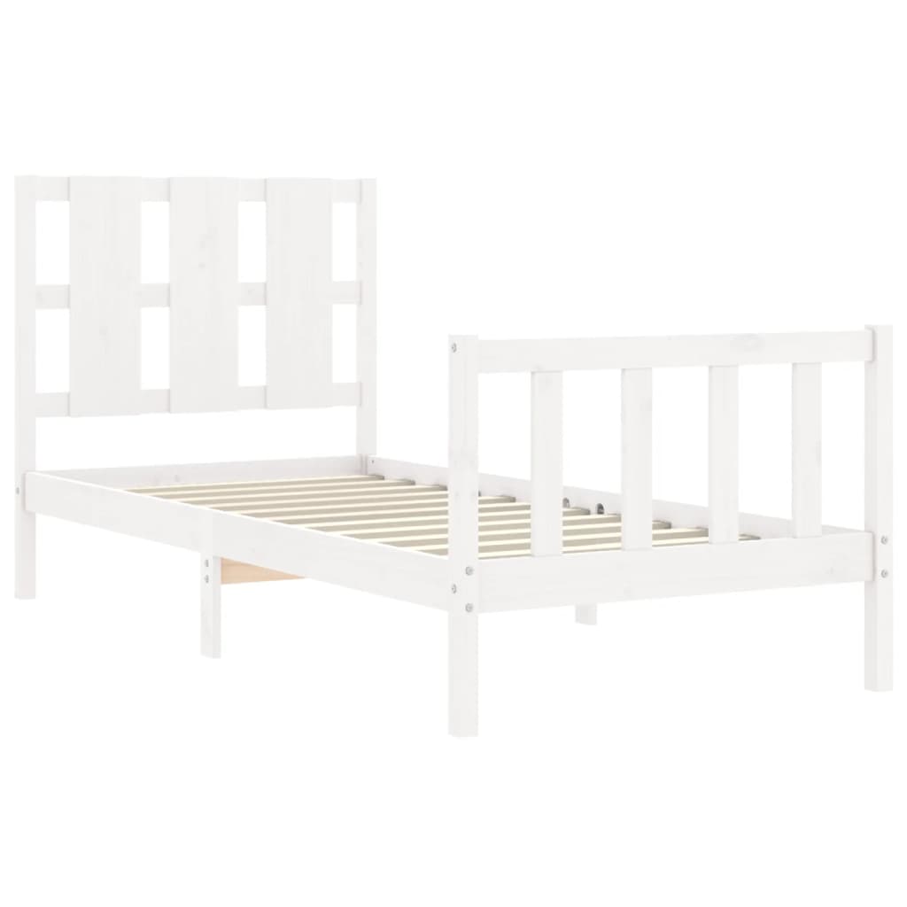 Cadre de lit sans matelas blanc 100x200 cm bois de pin massif