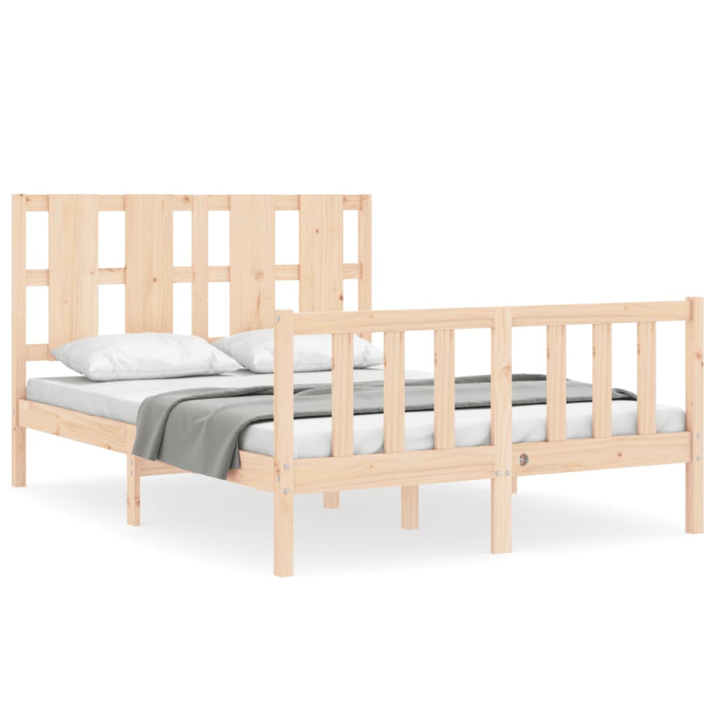 Bed frame without mattress 120x200 cm solid pine wood