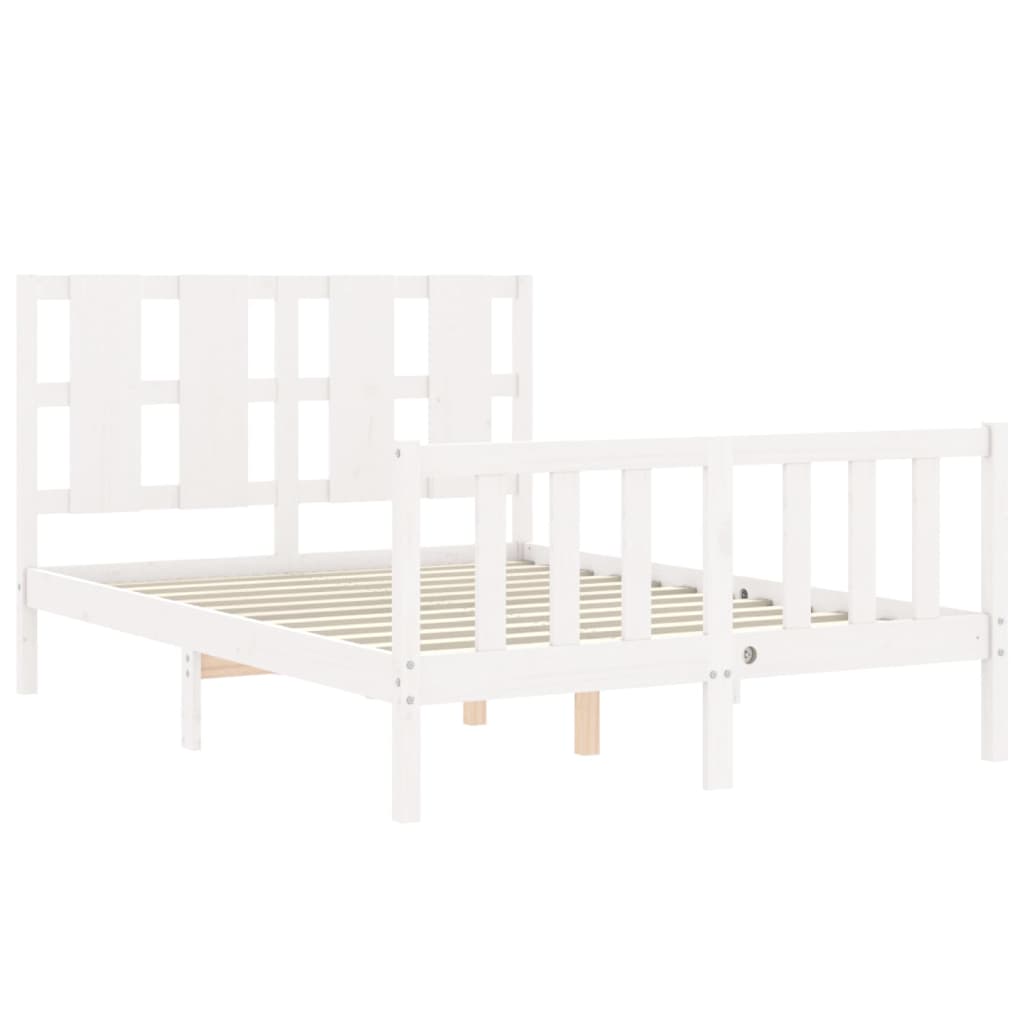 Cadre de lit sans matelas blanc 120x200 cm bois de pin massif