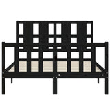 Cadre de lit sans matelas noir 120x200 cm bois de pin massif