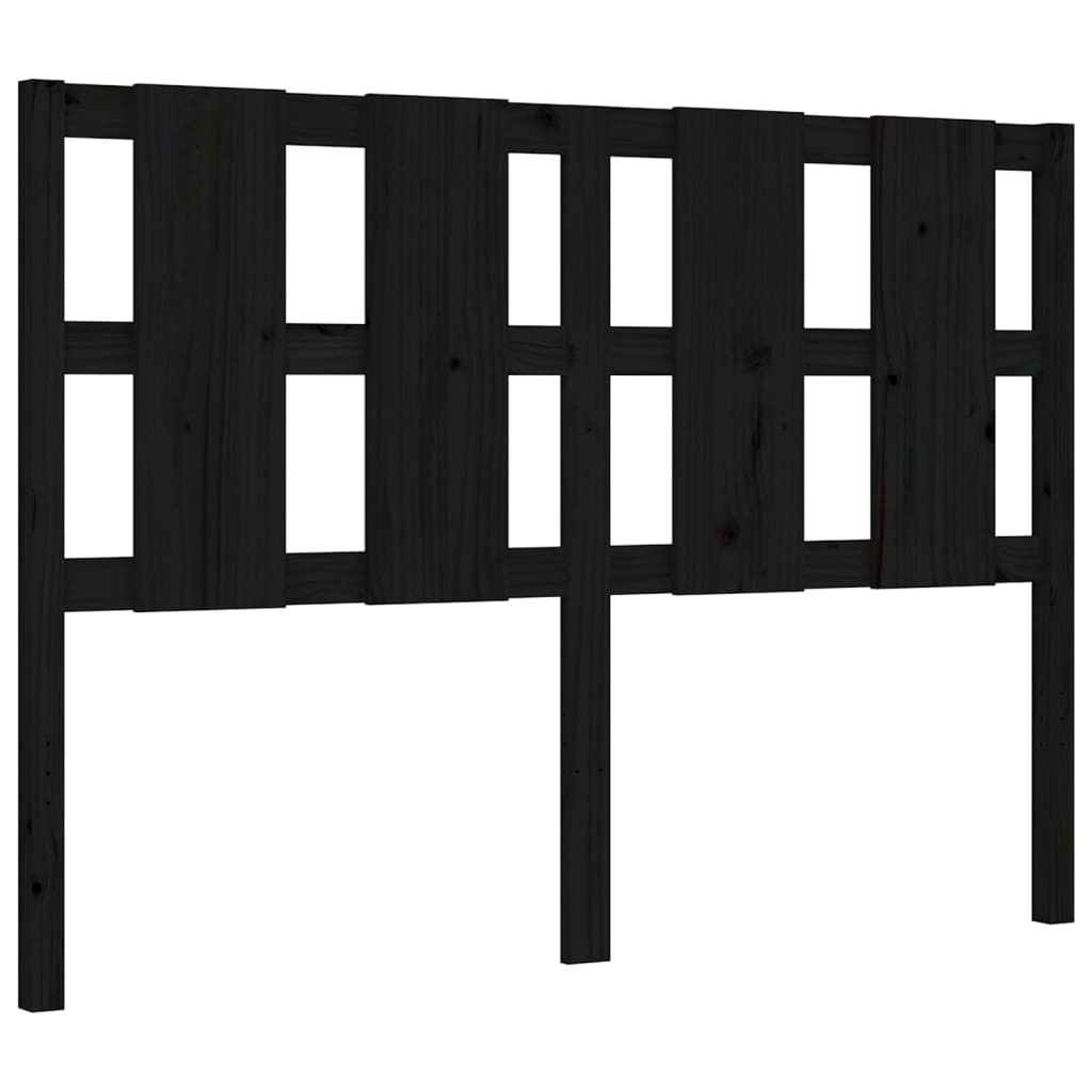 Cadre de lit sans matelas noir 120x200 cm bois de pin massif