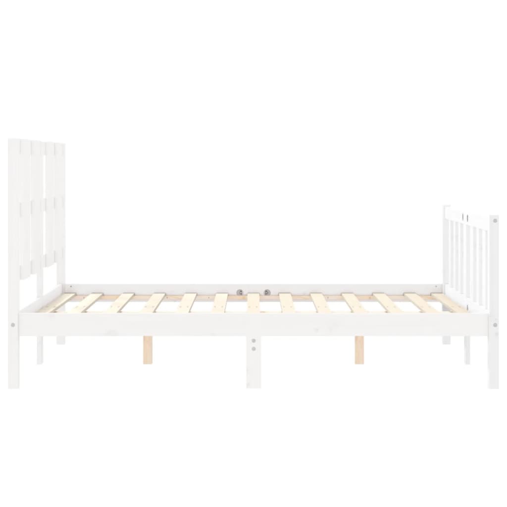 Cadre de lit sans matelas blanc 140x200 cm bois de pin massif