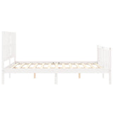 Cadre de lit sans matelas blanc bois de pin massif