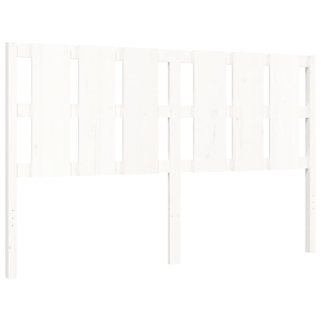 Cadre de lit sans matelas blanc bois de pin massif