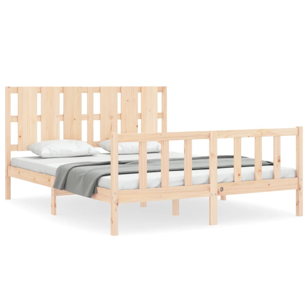 Bed frame without mattress 160x200 cm solid pine wood