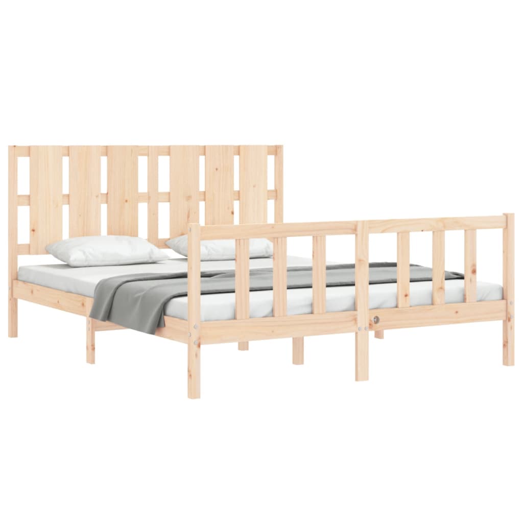 Bed frame without mattress 160x200 cm solid pine wood