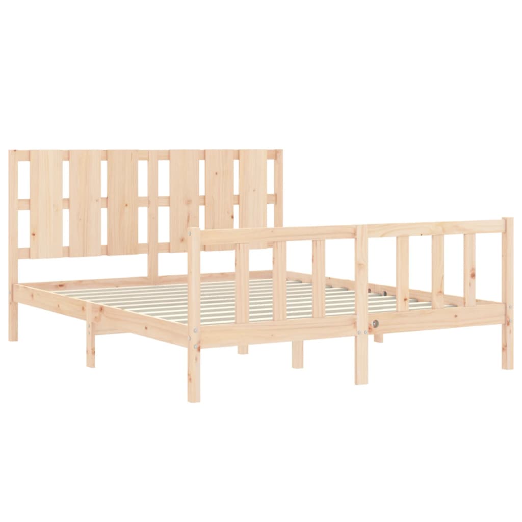 Bed frame without mattress 160x200 cm solid pine wood