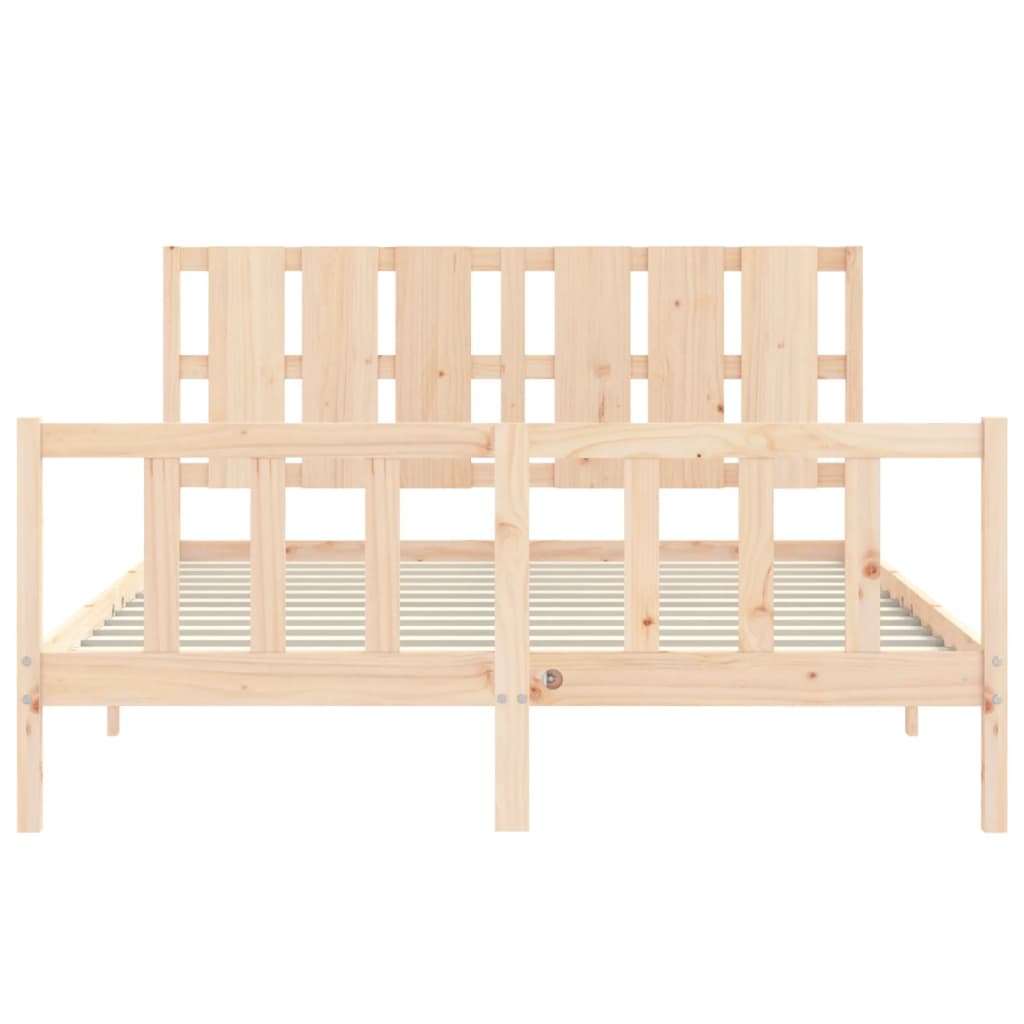 Bed frame without mattress 160x200 cm solid pine wood