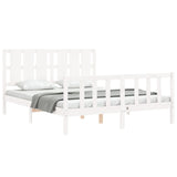 Cadre de lit sans matelas blanc 160x200 cm bois de pin massif