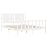 Cadre de lit sans matelas blanc 160x200 cm bois de pin massif