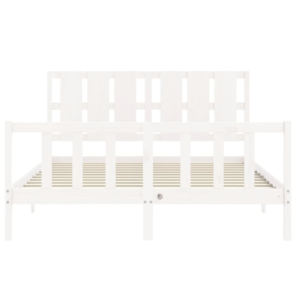 Cadre de lit sans matelas blanc 160x200 cm bois de pin massif