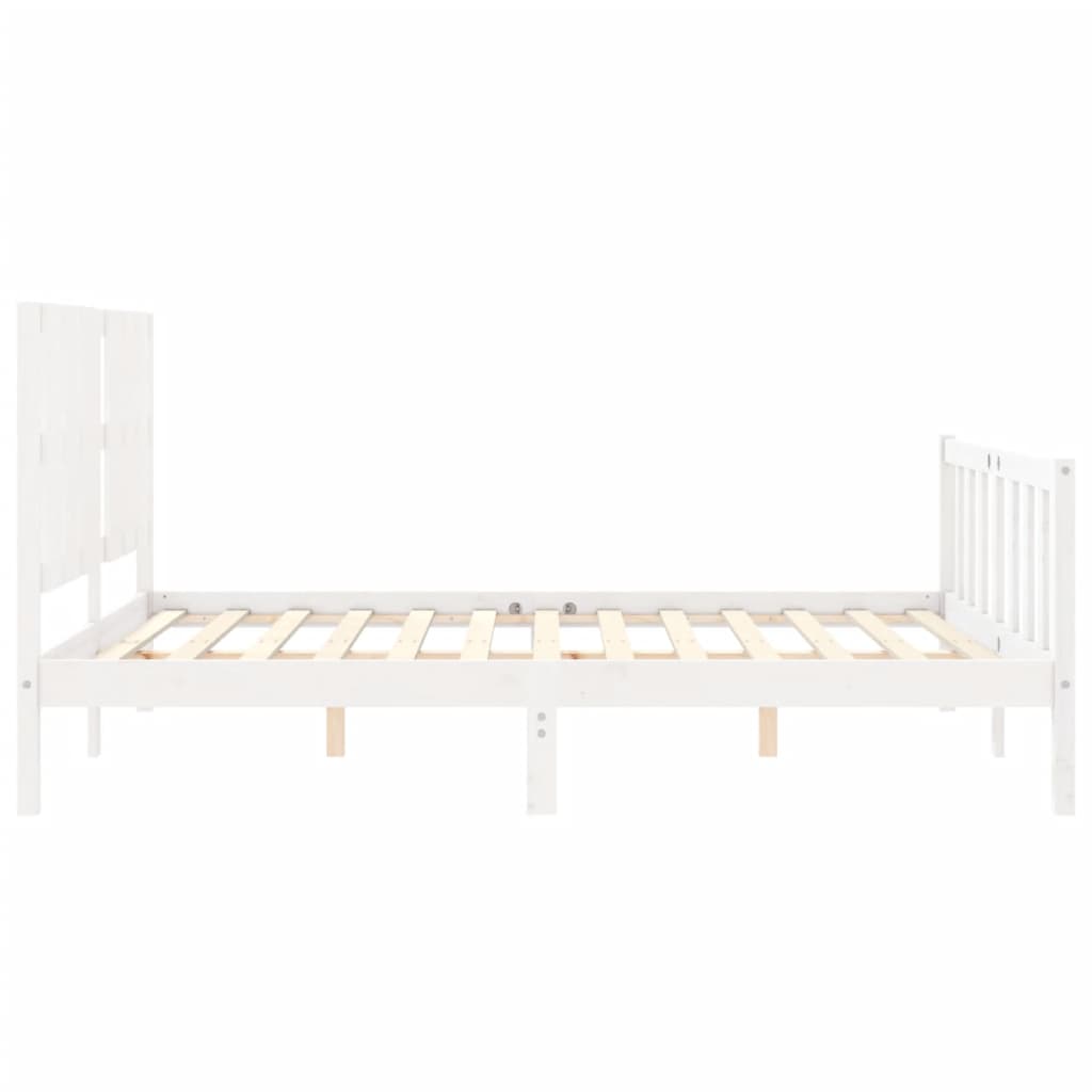 Cadre de lit sans matelas blanc 160x200 cm bois de pin massif