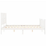 Cadre de lit sans matelas blanc 160x200 cm bois de pin massif