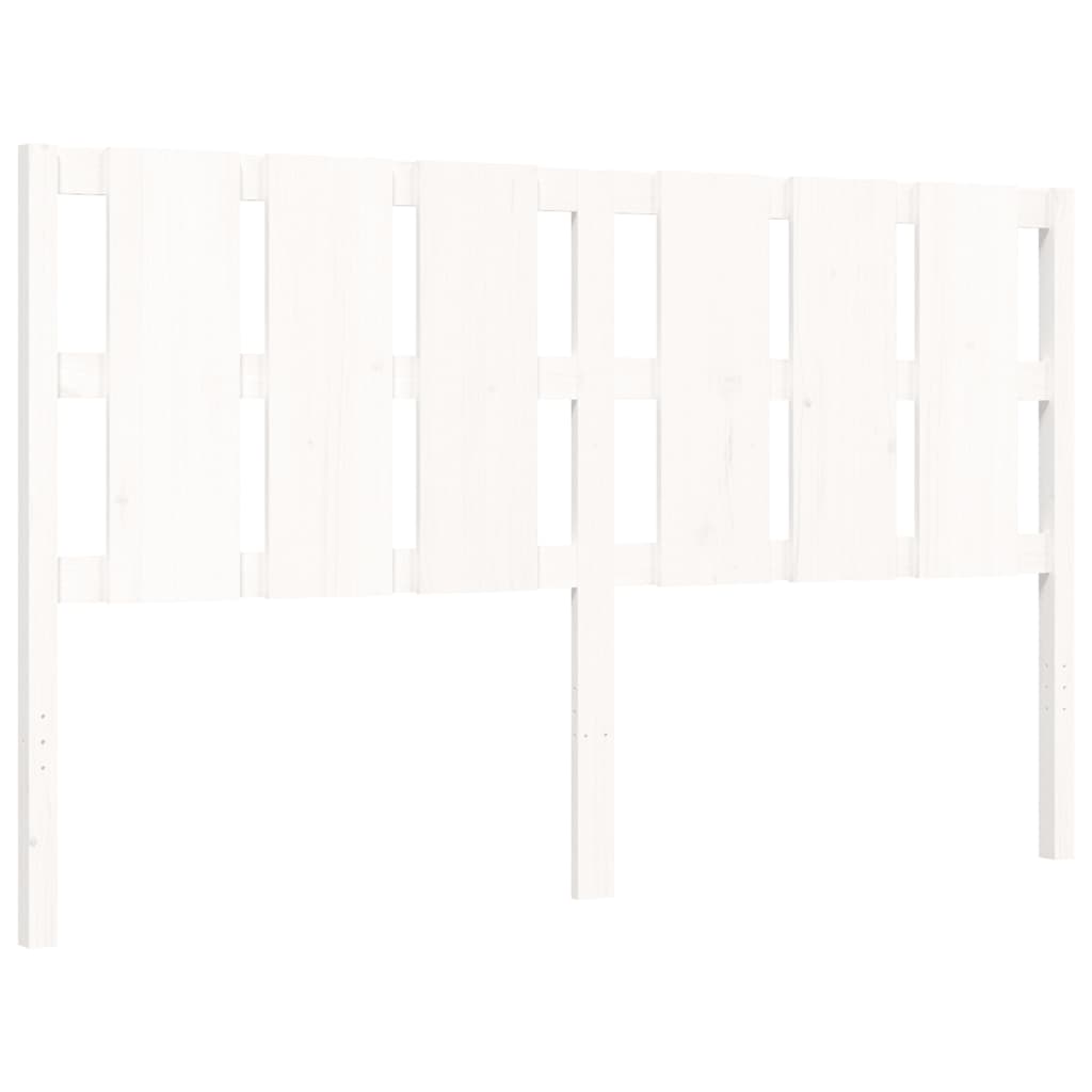 Cadre de lit sans matelas blanc 160x200 cm bois de pin massif