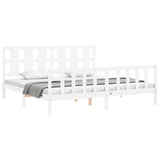 Cadre de lit sans matelas blanc bois de pin massif