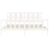 Cadre de lit sans matelas blanc bois de pin massif