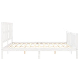 Cadre de lit sans matelas blanc bois de pin massif