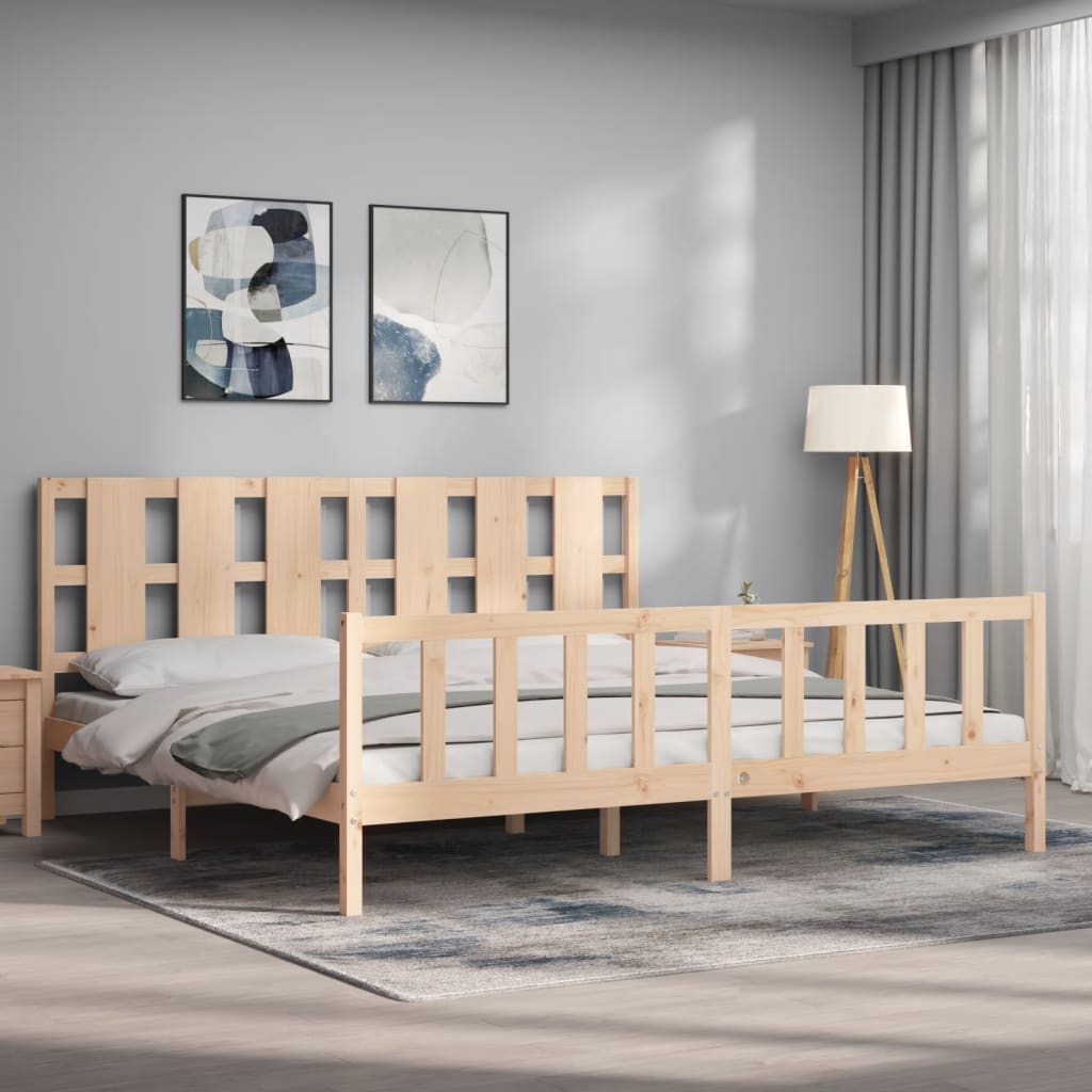 Cadre de lit sans matelas 200x200 cm bois massif de pin