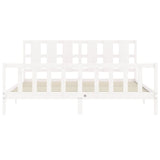 Cadre de lit sans matelas blanc 200x200 cm bois massif de pin