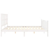 Cadre de lit sans matelas blanc 200x200 cm bois massif de pin