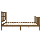 Cadre de lit sans matelas marron miel 200x200cm bois pin massif