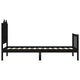 Cadre de lit sans matelas noir 90x190 cm bois de pin massif