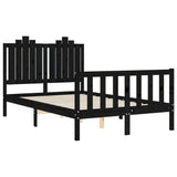 Cadre de lit sans matelas noir 120x200 cm bois de pin massif