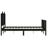 Cadre de lit sans matelas noir 120x200 cm bois de pin massif