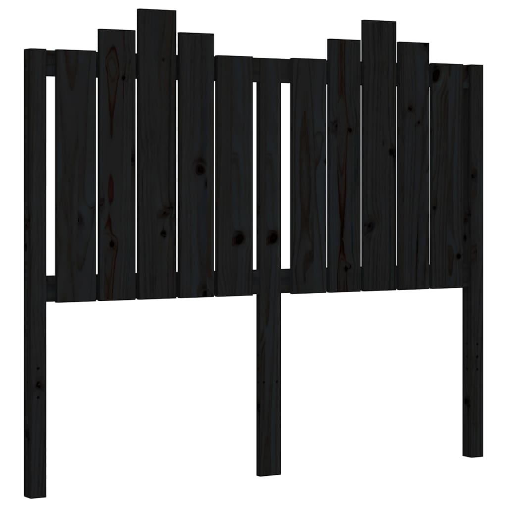 Cadre de lit sans matelas noir 120x200 cm bois de pin massif