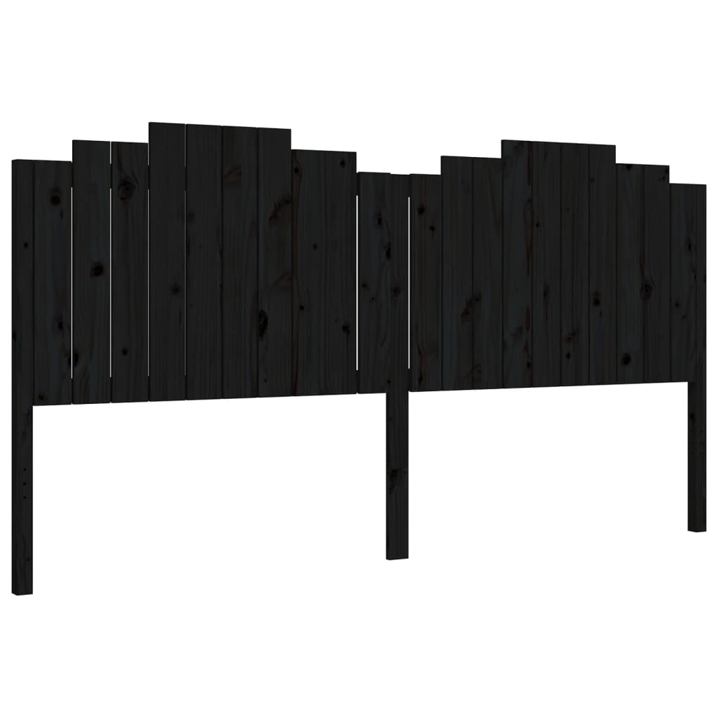 Cadre de lit sans matelas noir 200x200 cm bois massif de pin