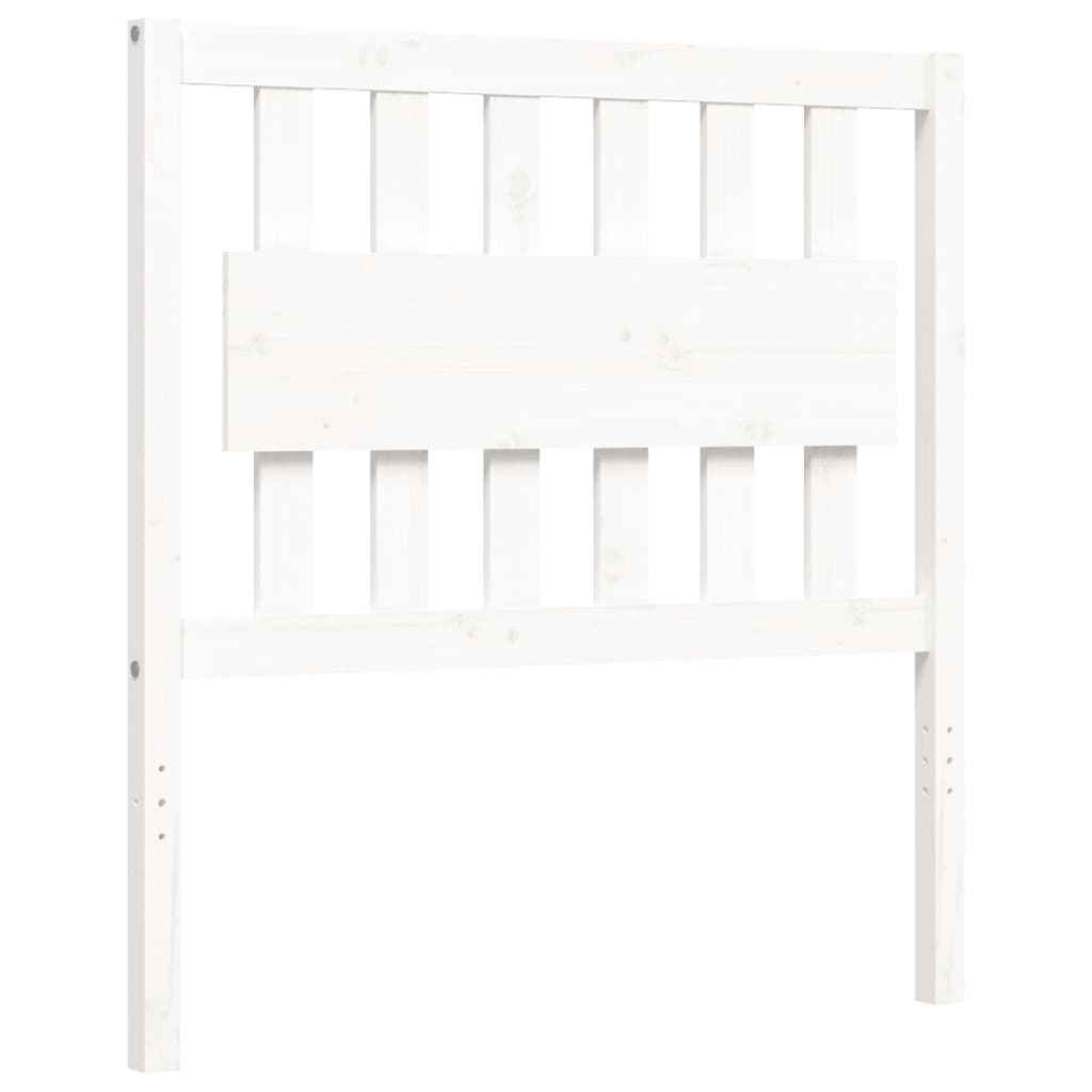 Cadre de lit sans matelas blanc bois de pin massif