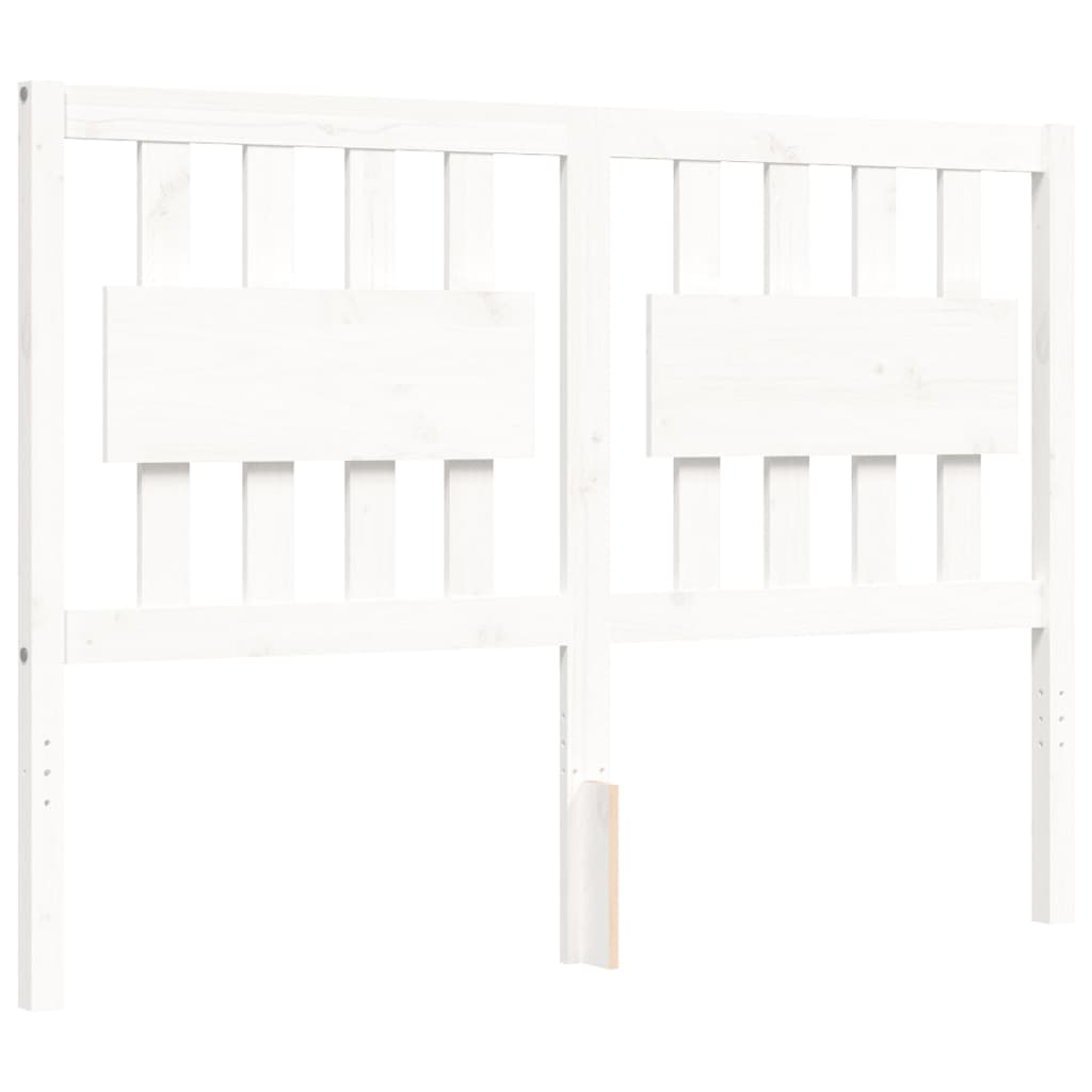 Cadre de lit sans matelas blanc bois de pin massif