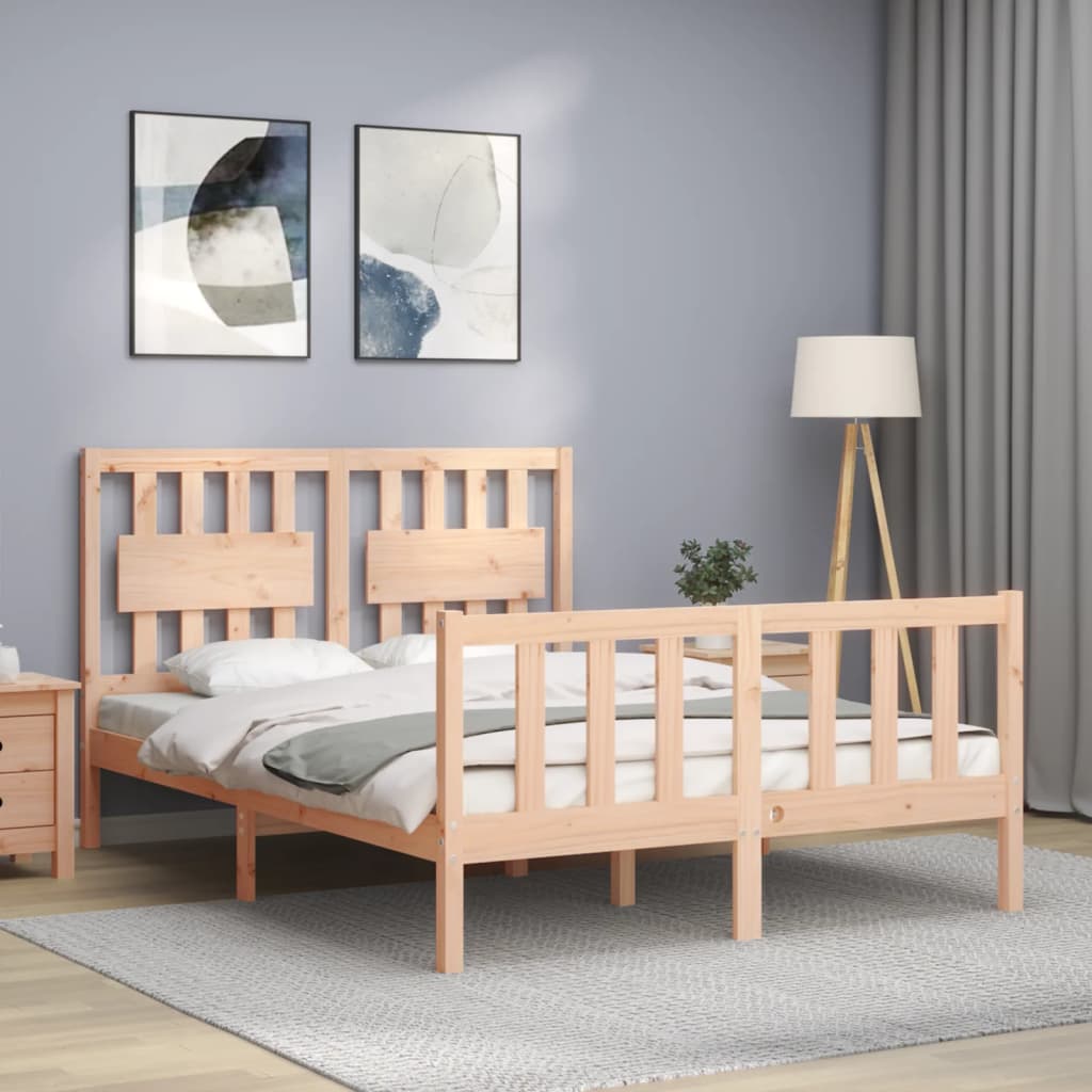 Cadre de lit sans matelas 140x190 cm bois de pin massif