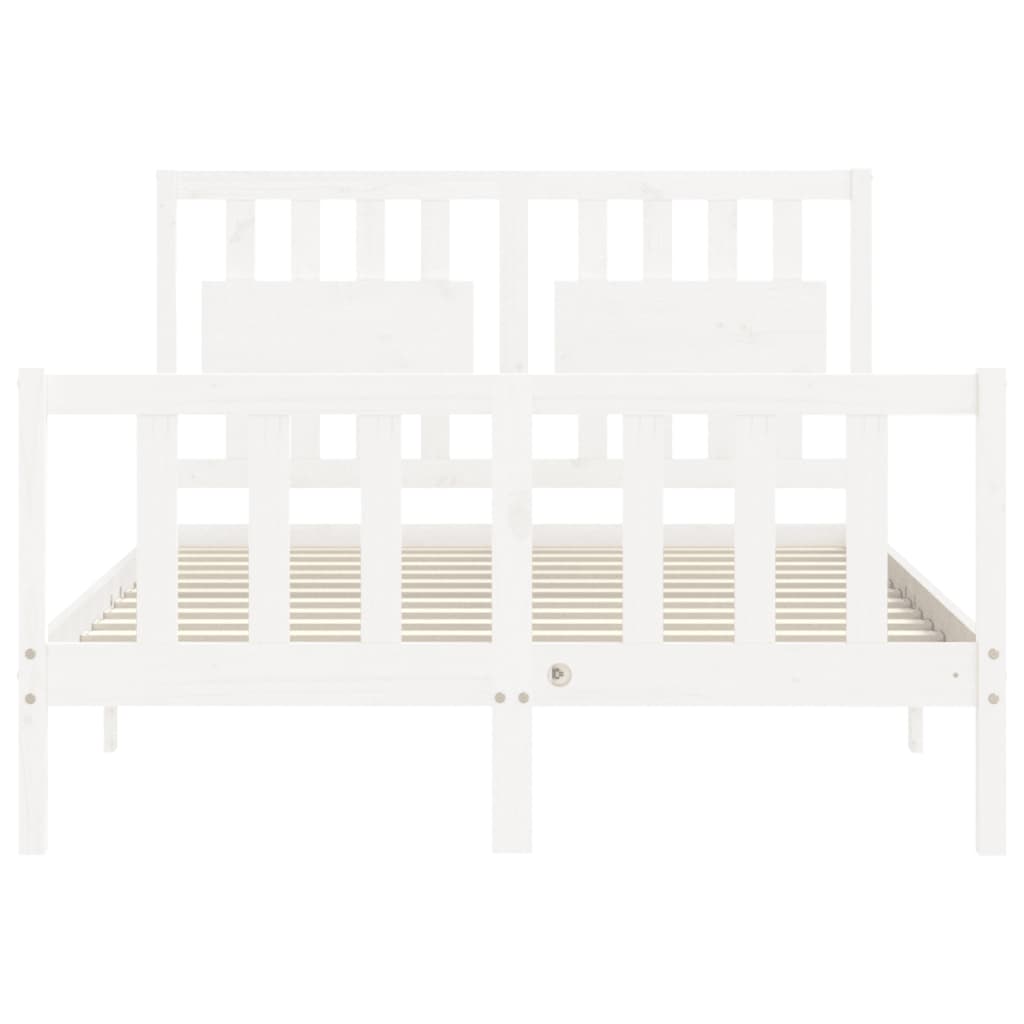 Cadre de lit sans matelas blanc 140x190 cm bois de pin massif