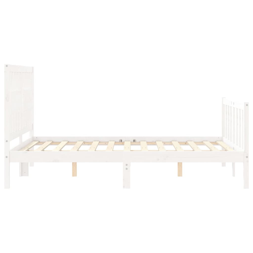 Cadre de lit sans matelas blanc 140x190 cm bois de pin massif