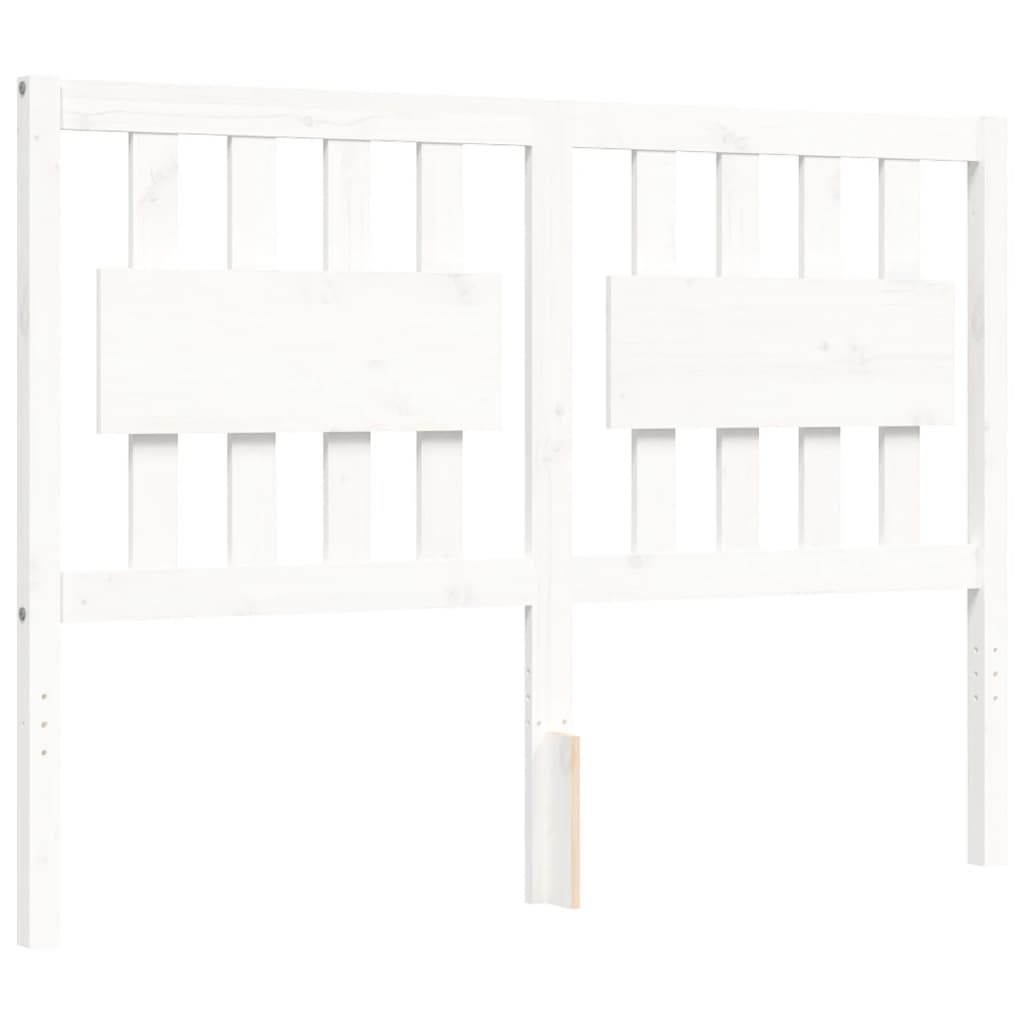 Cadre de lit sans matelas blanc 140x190 cm bois de pin massif